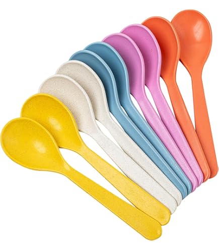 Cucchiaini Per Uova In Plastica - Set Da 6 Pezzi Colore Rosso Trasparente - Foto 2