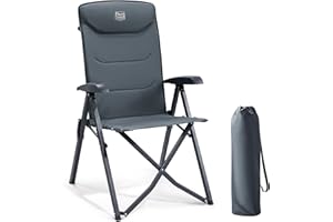 TIMBER RIDGE Chaise Pliante Camping Portable 150kg Fauteuil Jardin Exterieur Dossier Haut 4 Positions Réglables Fauteuil Realx Inclinable pour Terrasse Balcon Jardin Camping Pique-Nique
