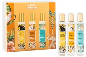 Corine de Farme - Coffret Parfums Monosenteurs Tropical - 3x30ml - Coco Vanille Monoï - Superposition Unique de Parfum - Gourmand - Frais - Ensoleillé