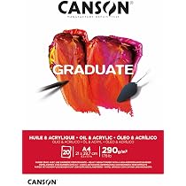 Bloc Papier Acrylique Canson - 10 Feuilles A4 400g/m² Grain Toilé - Pour Peinture Acrylique Et Techniques Diluées