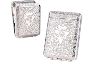 RWXCOW Papierośnica z metalu, dla mężczyzn i kobiet, na 14 papierosów, produkt Peaky Blinders, elegancki wygląd i wyjątkowe cechy, srebrna