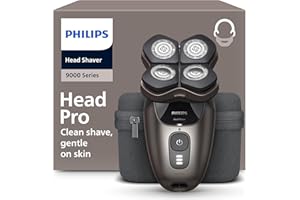 Philips Head Shaver Pro 9000 Series - Rasoir pour la tête d'hommes et femmes, tête flexible 360°, lames ComfortCut, rasage efficace tout en douceur pour la peau, idéal en cadeau, modèle HS9980/15