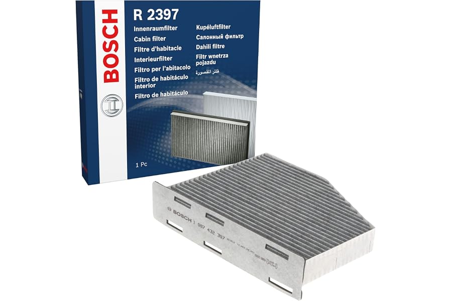 Bosch R2397 Filtro de Habitáculo de Carbón Activo - Filtro de Repuesto Contra Olores Desagradables, Polen y Polvo, Para un Ai