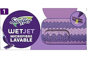 Swiffer WetJet Lingette Lavable en Micro-Fibre Multi-Surfaces, Réutilisable et Lavable en Machine, Sans Traces ni Résidus, Pour Tous Types de Sols
