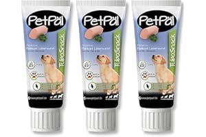 PetPäl Saucisse de Foie pour friandises de « Snack Tubo Délicieux Desserts Chien Snack fabriqué en Allemagne - Facile à saisir sans polluer Les Mains - 3x75g