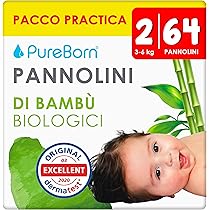 Pannolini PureBorn Taglia 2 (3-6kg) - 64 Pezzi, Ipoallergenici, In Bambù, Ultra Assorbenti - Foto 13