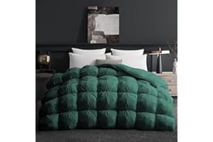 Deodar Edredón Cama 135/150 | Edredón 220x240 para 2 Personas | Relleno de Plumón de Ganso Blanco y Plumas 420 GR/m² | Funda Nórdica 100% Algodón | Lavable | Öko-Tex y RDS | Verde