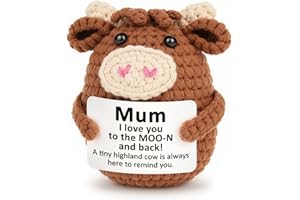 Gleevara Gifts for Mum, Mum Birthday Gifts - Handmade Crochet Cute Calf, Christmas Unique Gift for Mummy from Daughter Son, Unique Mother Gift Idea