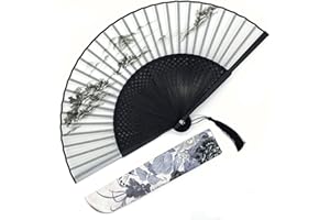 EASTERN WIND Ventaglio pieghevole con sacchetto regalo, ventagli cinesi in bambù