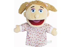 LOMTRATS Marionette a mano per bambini,Include nonno,nonna,papà,mamma,figlia,figlio con bocche aperte mobili,perfette per raccontare storie,insegnare,regali di compleanno,1Pcs