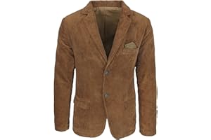 Evoga Veste d'hiver en velours côtelé élégant décontracté deux boutons