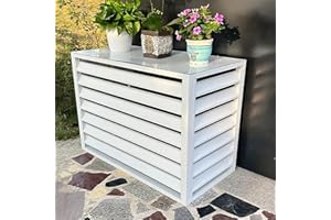 SUKORI Copertura per Aria Condizionata Esterna,Copri Motore Condizionatore Esterno,Mobile Copri Condizionatore,Schermo per La Privacy Recinzione per Pattumiera,Copertura AC in Alluminio (Color : White, Siz