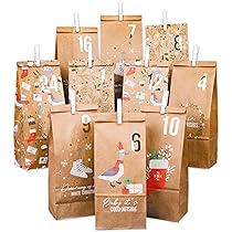 Calendario Dell'Avvento Fai Da Te | 24 Sacchetti Di Carta Con Numeri E Mollette | Per Natale E Regali - Foto 2