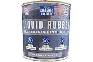 Siramico Coatings Liquid Rubber Roof Coating | Instant Leak Seal Technology I Quick Drying, One Coat Waterproofing Sealant | Black, Grey & Clear (Clear, 1 Litre)