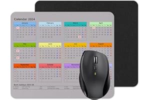 Vixar Calendar 2024 Mouse mat pad for UK with Holiday Non Slip PC Desktop Laptop (Grey)