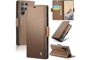 Rerzoiro Funda para Samsung Galaxy S25 Ultra, Funda de Cierre Magnético, Cartera de Cuero PU con [Bloqueo RFID], Ranura para Tarjetas, Carcasa de Libro, Case para Samsung Galaxy S25 Ultra, Marrón