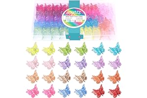 Hoyols Y2K – Lot de 48 pinces à cheveux papillon à paillettes pour filles, femmes, tout-petits, jolies petites mâchoires, 12 couleurs assorties, 48 pièces