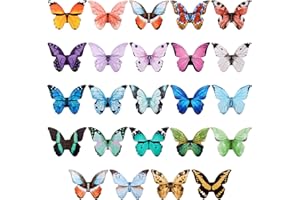 NEZYO 24 Stücke Schmetterling Magnetische Lesezeichen Magnetseiten Marker Faltbarer Schmetterling Seitensclip Süße Lesezeichen für Kinder, Studenten, Die Lesen, Büro Material, Geschenke