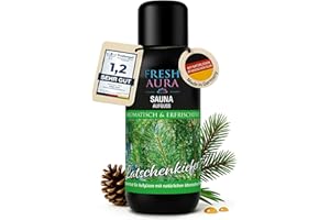 ‎FRESH AURA FRESH AURA Saunaaufguss – Sauna Aufgussmittel mit Latschenkiefer und natürlichen ätherischen Ölen – Sehr ergiebiger und langanhaltender Saunaduft – erfrischend aromatisch | Made in Germany (100ml)