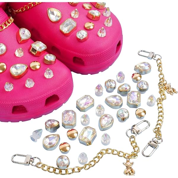 9 pezzi di perle di lusso bling ciondoli per scarpe decorazioni
