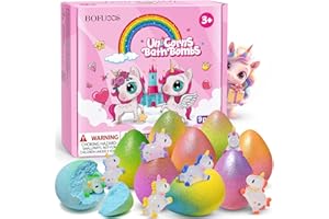 BOFUOOS Unicorno Bombe da Bagno con Giocattoli a Sorpresa all’interno, 9 Bombe da Doccia con Bolle per Bambini, Regali di Compleanno, Calendario dell’Avvento 2025, Regali di Natale per Ragazze (36+ Mesi)