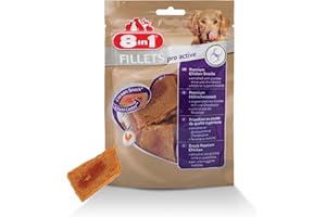8in1 Fillet Pro Active Friandises pour chiens adultes et seniors de grandes races – Renforce la mobilité – Au poulet – 80g