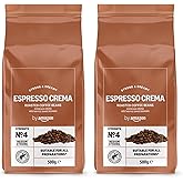 by Amazon Espresso Crema Coffee Beans, Light Roast, 1kg (2 Packs of 500g), Rainforest Alliance Certified