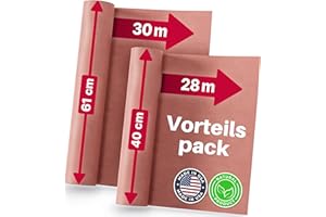 HOLY SMOKE® USA Butcher Paper 60 cm x 30 m / 44 cm x 28 m Vorteilspack 2 Rollen - Metzgerpapier zum Grillen für saftiges Fleisch durch Low & Slow BBQ - Made in USA
