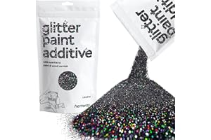 Hemway Noir Holographic Glitter peinture additif 100 g / 3,5 oz pour latex acrylique Emulsion Peinture - intérieur et extérieur mur, plafond, bois, vernis, plat mort, mat, brillant, satin, soie