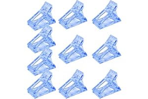 NIYATA 10 Pcs Pinces Ongles Transparentes, Pinces à Ongles en Gel, Clip à Ongles Cristal pour les Extensions d'Ongles et la Manucure (Bleu)