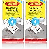 Aeroxon Ungeziefer Köder-Falle 8 Stück – zuverlässiges fangen von Ungeziefer zur Befallsermittlung – Schabenfalle, Silberfisc