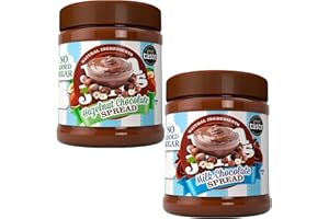 HAMPERLY GIFTS Hazelnut Chocolate Spread 350g & Milk Chocolate Spread 350g Bundle Consisting of Jim Jams No Added Sugar (2 Pack)