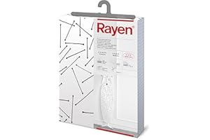Rayen 6275.05 – Housse de repassage Basic Plus, fond blanc avec rayures noires