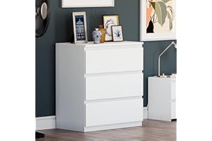 Vida Designs Denver Commode à tiroirs (Blanc, 3 tiroirs)