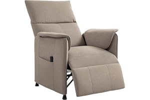 HOMCOM Poltrona Relax Elettrica Reclinabile Silenziosa, Poltrona Reclinabile Elettrica 160° per Anziani in Tessuto con Funzione Memory, Telecomando, Poggiapiedi per Soggiorno, Camera, Ufficio, Marrone