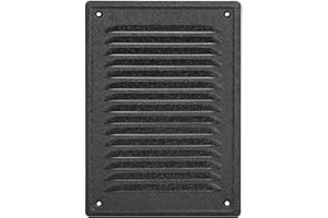 ADGO Stalowa kratka wentylacyjna z ochroną przed owadami, wylotowa, osłona wentylacji, kratka wentylacyjna, kratka ścienna, 16,5 x 23,5 cm, 1 sztuka w kolorze grafitowym