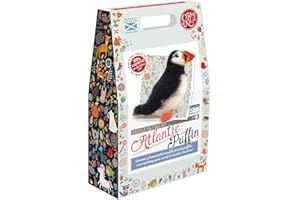 The Crafty Kit Company Atlantic Puffin Needle Felting Craft Kit for Beginners Including Corriedale Wool, Needles and Instructions