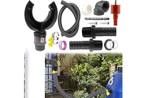 DNGH Recuperateur d Eau de Pluie pour Tuyau de Descente Ø 70-110mm, Collecteur Eau de Pluie Gouttiere, Recuperateur Eau de Pluie pour Toitures Jusqu'à 80 m², avec Un Tuyau de 1 Mètre