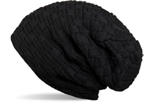 styleBREAKER Feinstrick Longbeanie Mütze mit Flecht Muster und warmem Fleece Innenfutter | Winter Strickmütze Unisex elastisch weich bequem warm