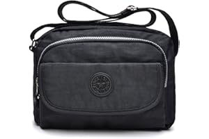 tuokener Borsa a Tracolla Donna Borsetta Impermeabile Borse a Spalla Crossbody Messenger le Donne Multi Tasca Borsa Casuale Per Viaggio,Nero