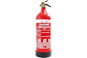 Feuerlöscher 2L ABF Fettbrand Schaum-Löscher mit Manometer DIN EN3 Orig. ANDRIS® inkl. Prüfnachweis mit Jahresmarke + ISO Symbolschild
