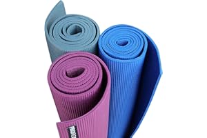 PROIRON Yoga Mat Exercise Mat with Free Travel Carry Bag for Home Gym Fitness 3.5mm or 6mm thick in Blue, Dark Green, Purple