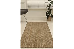 Charles Bentley Rug, Natural Material, Natural Jute Runner, Hallway, Runner Rug, Mat, Carpet, Jute, Hard Wearing, Rustic, Made In UK, Kitchen, Utility Room, Living Room, Contemporary (180x60x1cm)