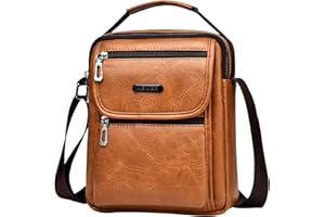 A-QMZL Mens Shoulder Bag Man Bags Men Business Crossbody Bags PU Leather Casual Handbags Side Satchel Messenger Bag for Working Shopping Travel Daily Use