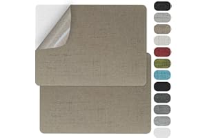 GUYI GYGYL 2 Pcs 20.3cm X 28cm (8 X 11in) Fabric Repair Patches, Linen Repair Patches, Self-Adhesive Fabric Patch for Sofas, Couch, Furniture,Tote Bags, Car Seats-2.0 Khaki