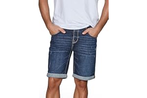 riverso RIVTom Pantalones vaqueros cortos para hombre, corte regular, algodón, bermudas, negro, gris y azul, w30, w31, w32, w33, w34, w36, w38, w40, w42