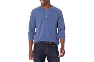Amazon Essentials Camiseta de Manga Larga con Cuello Henley y Corte Recto (Disponible en Talla Grandes y Largos Especiales) Hombre