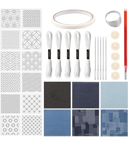 FREEBLOSS 12PCS Pochoir Sashiko Modèle Sashiko Pochoir Sashiko PET Modèle De Broderie Sashiko Outil Sashiko Outil De Broderie PET Sashiko Modèle De Motif Sashiko En Plastique Pour Débutants Et Adulte