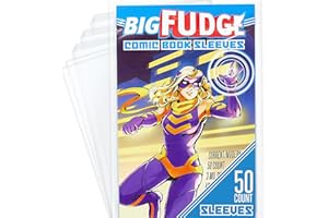 BIG FUDGE 50 Pochettes Comics - 17.8 x 25.4 cm Sachet Archiviste Transparent Sans-Acide - Pochette Protection Comics des Années 90 à Aujourd'hui, Protège Magazine Périodique & Bd