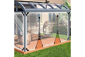 SDLLG Bâche de tonnelle Transparente - avec œillets - en PVC - Coupe-Vent - 0,5 mm - Imperméable - Rideau de séparation pour extérieur, Garage, terrasse, Jardin, Balcon - 2 x 4,2 m (H x L) - avec 2